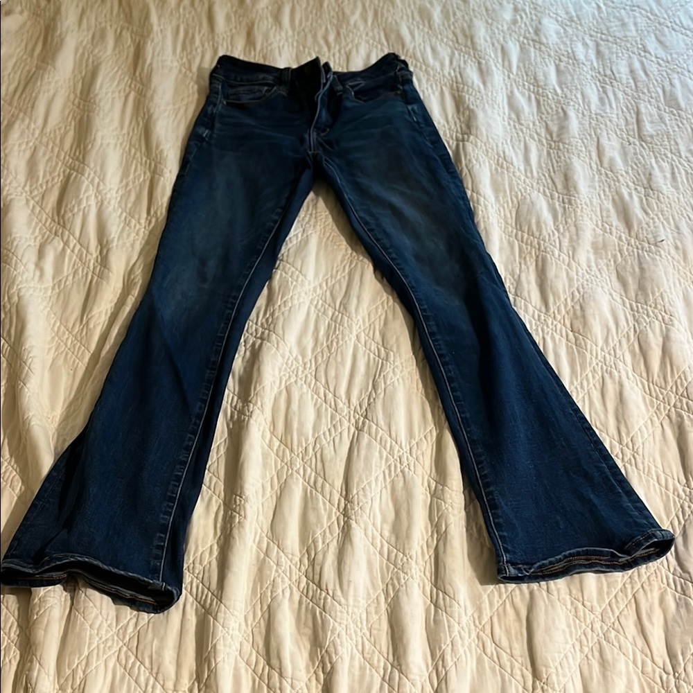 American Eagle Blue Flare Wide Leg Jeans